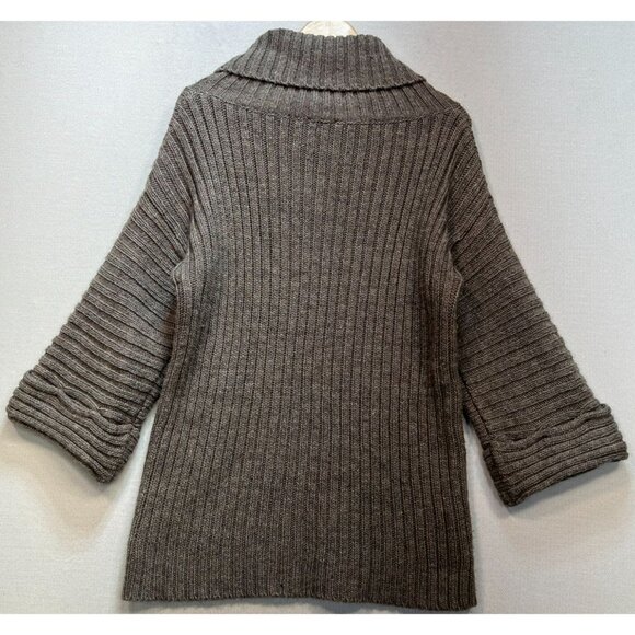 Soft Surroundings Womens Wool Turtleneck Pullover Sweater Ribbed Knit Sz L Brown - Picture 2 of 10